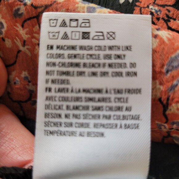 American Eagle Patchwork Boho Blouse Top Womens Size XS Tie Back Keyhole Y2K - Picture 10 of 10